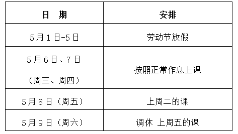 五一放假安排︰(五一放假安排时间表)-第1张图片